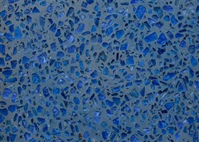 Royal blue terrazzo flooring with blue glass aggregates
