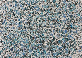 White colour walls with blue glass aggregates