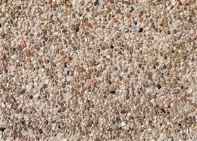 Coffee cream Pebblewash with mini rose aggregates, creating a warm, inviting flooring aesthetic.