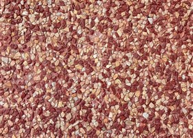 Red Pebblewash flooring with scarlet and buff-toned mini aggregates for vivid outdoor finishes.