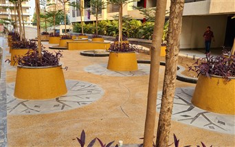 CalcoPremia—Exposed Granular Texture around the planters in KPM residency
