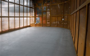 Microcement flooring for sports arena, antislip flooring.