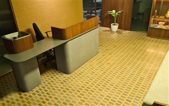 seamless epoxy terrazzo flooring work by freeform at Zen Design Studio, Surat