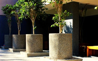 exposed aggregate finish for planter+